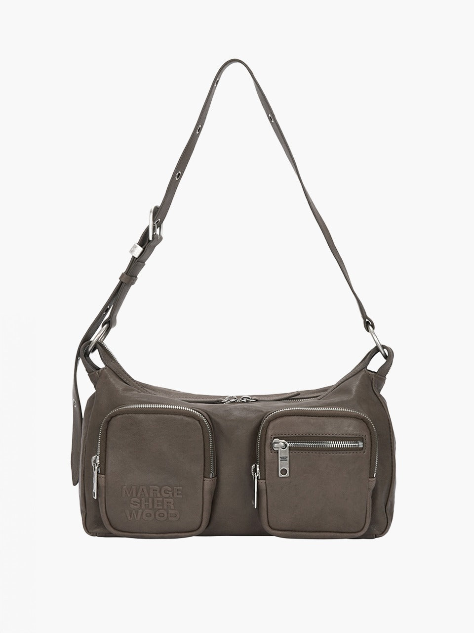Marge Sherwood Outpocket Hobo taupe washed nappa