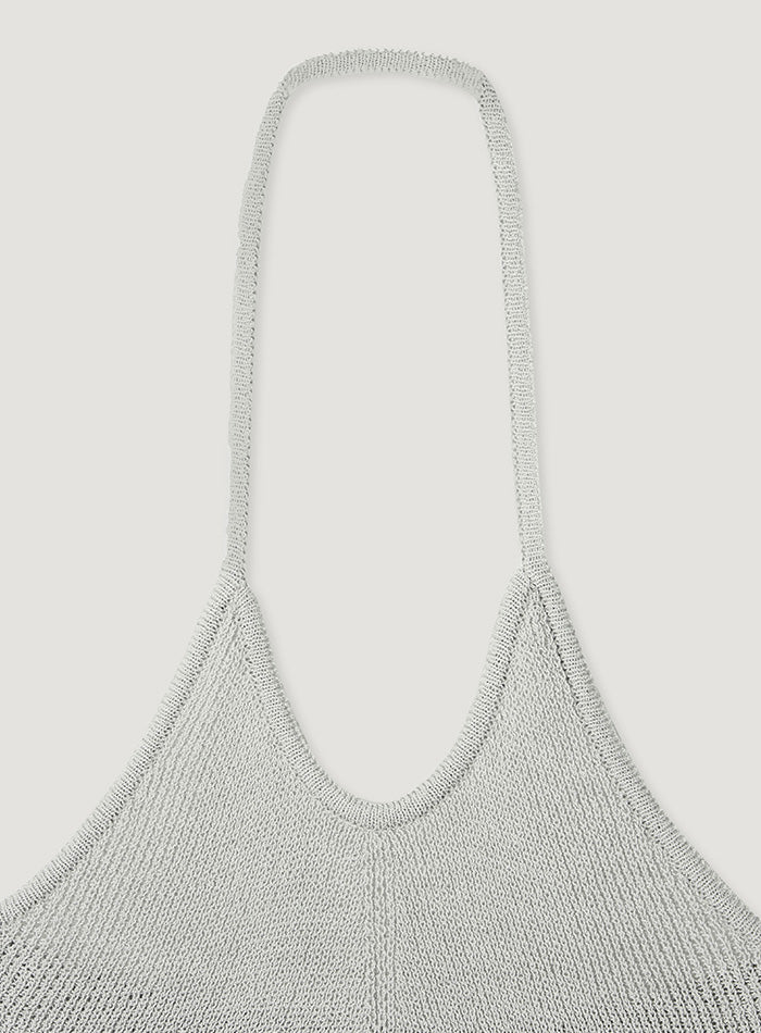 Mango Maniplease Konni Halter Knit Vest Mist Grey