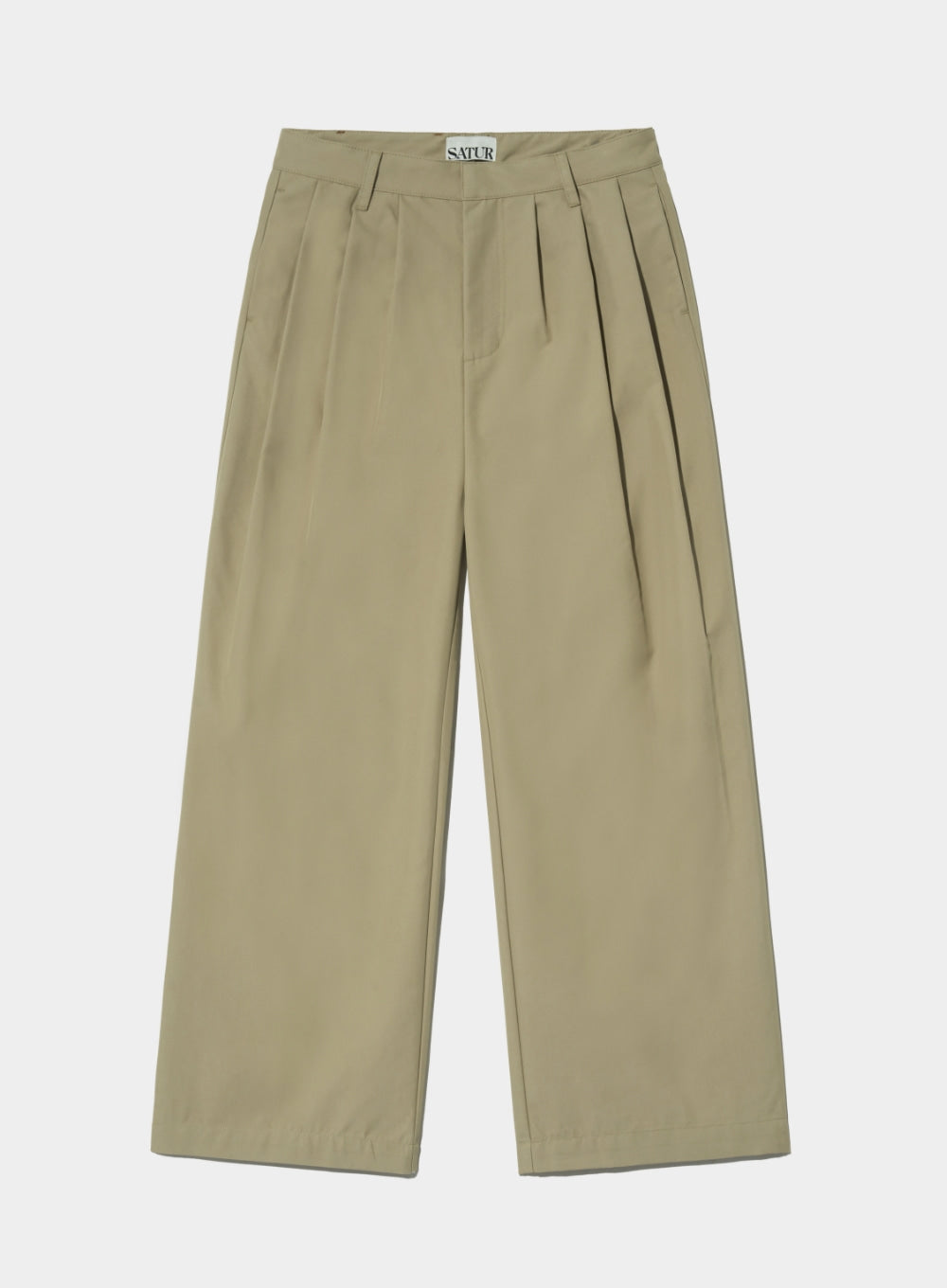 [satur] (W) Bliss 3-Tuck Wide Chino Pants - Heritage Beige