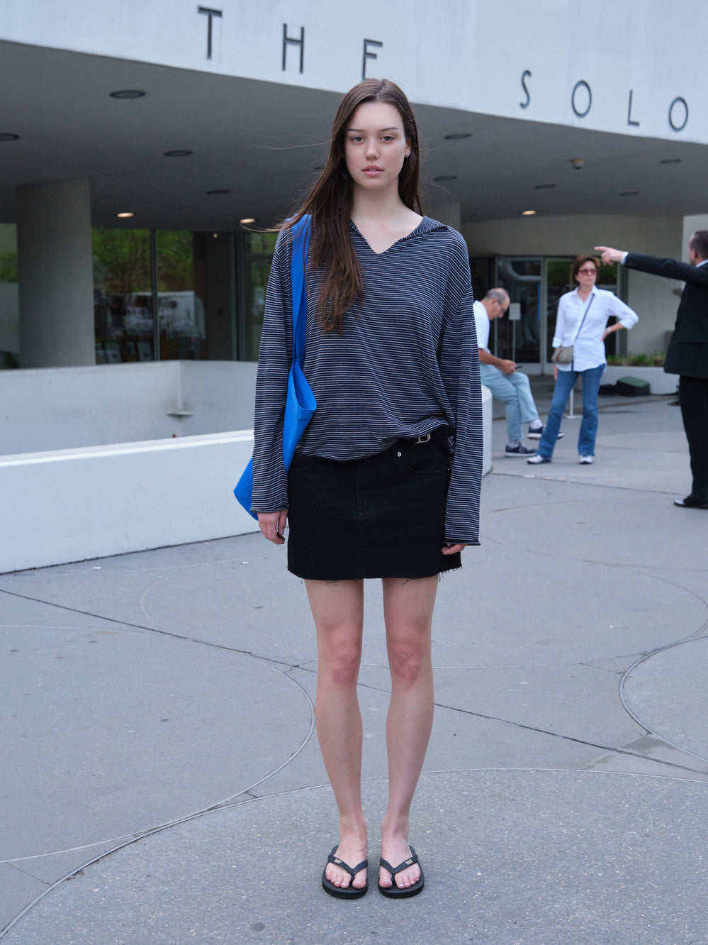 Low Classic Paper Striped Sweater Black