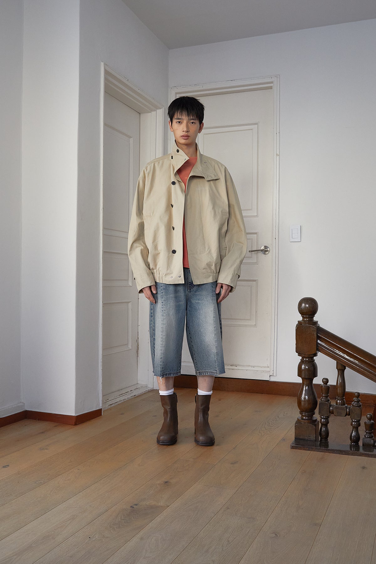 Matinkim Trench Bomber Jumper For Men IN Beige