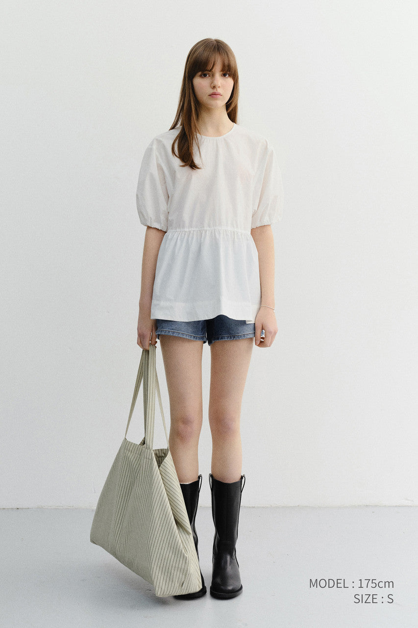 Dunst Ribboned Back Slit Blouse White