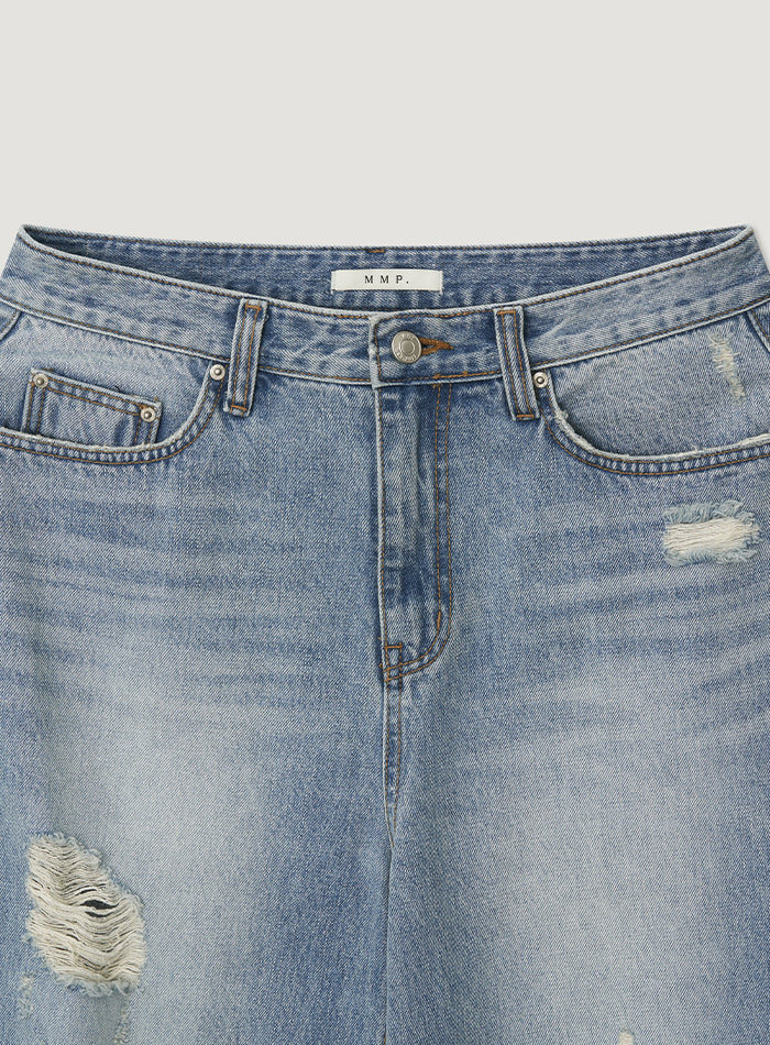 Mango Maniplease Tobo Destroyed Jeans Blue
