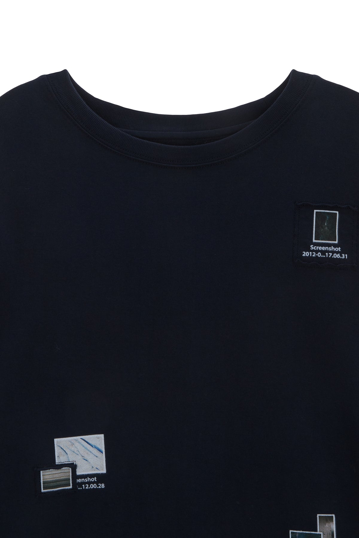 [matinkim] PHOTO PATCHWORK COLLAGE TOP IN NAVY