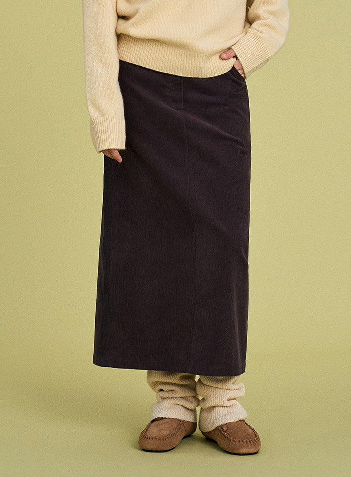 Mango Maniplease Plee Corduroy Skirt Ash Purple