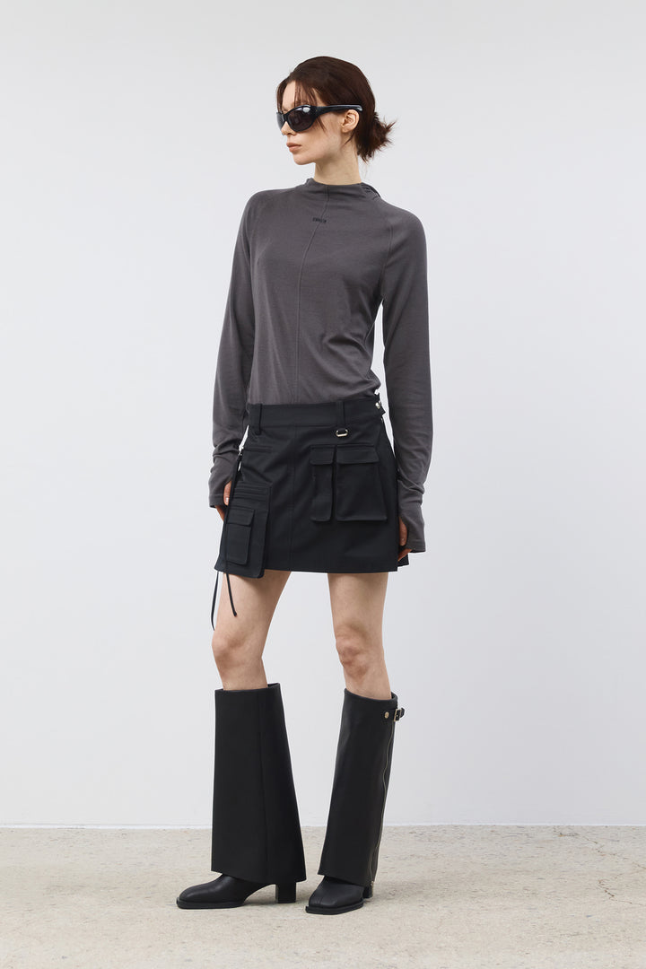 Matinkim Slim Hoody Jersey Top IN Charcoal