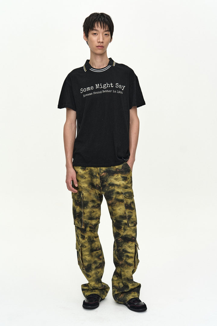 Andersson Bell Unisex Burnout Camouflage-Printed Cargo Jeans