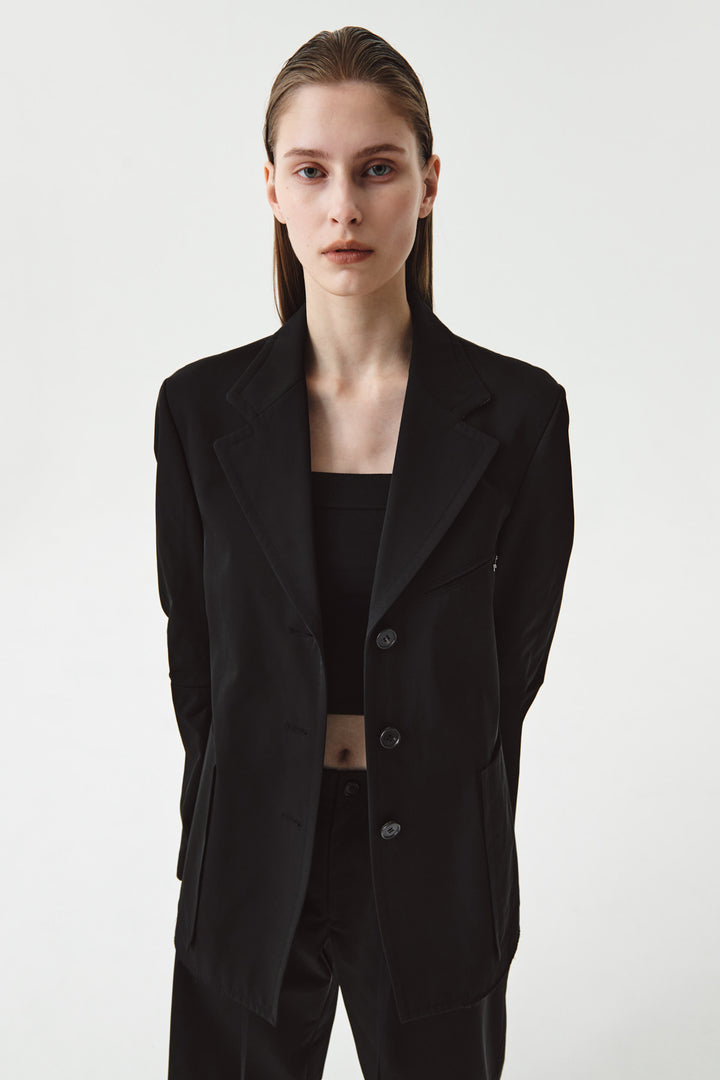 Matinkim Three Button Back Zipper Jacket IN Black