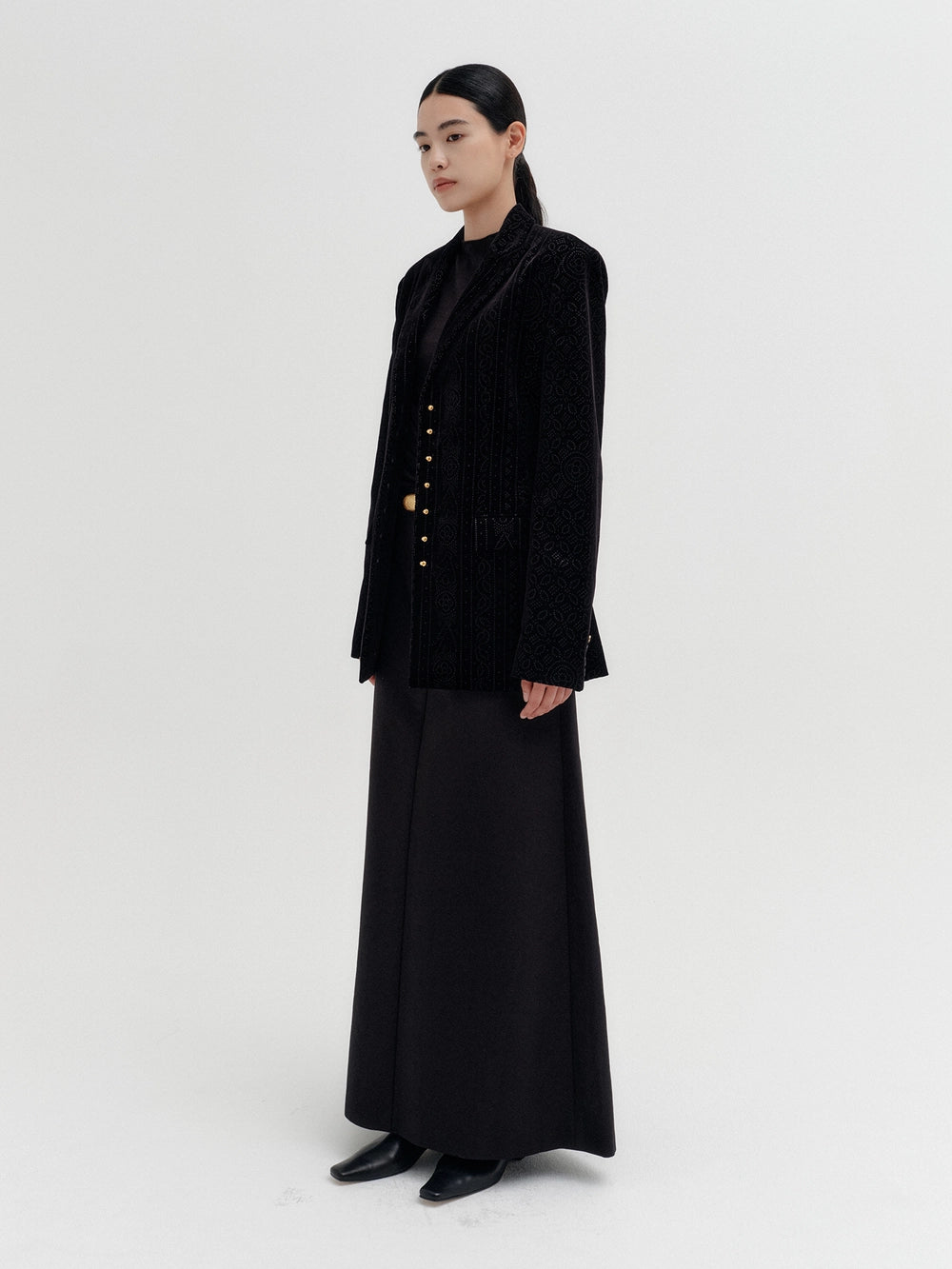 EENK Drape Back A-Line Skirt - Black