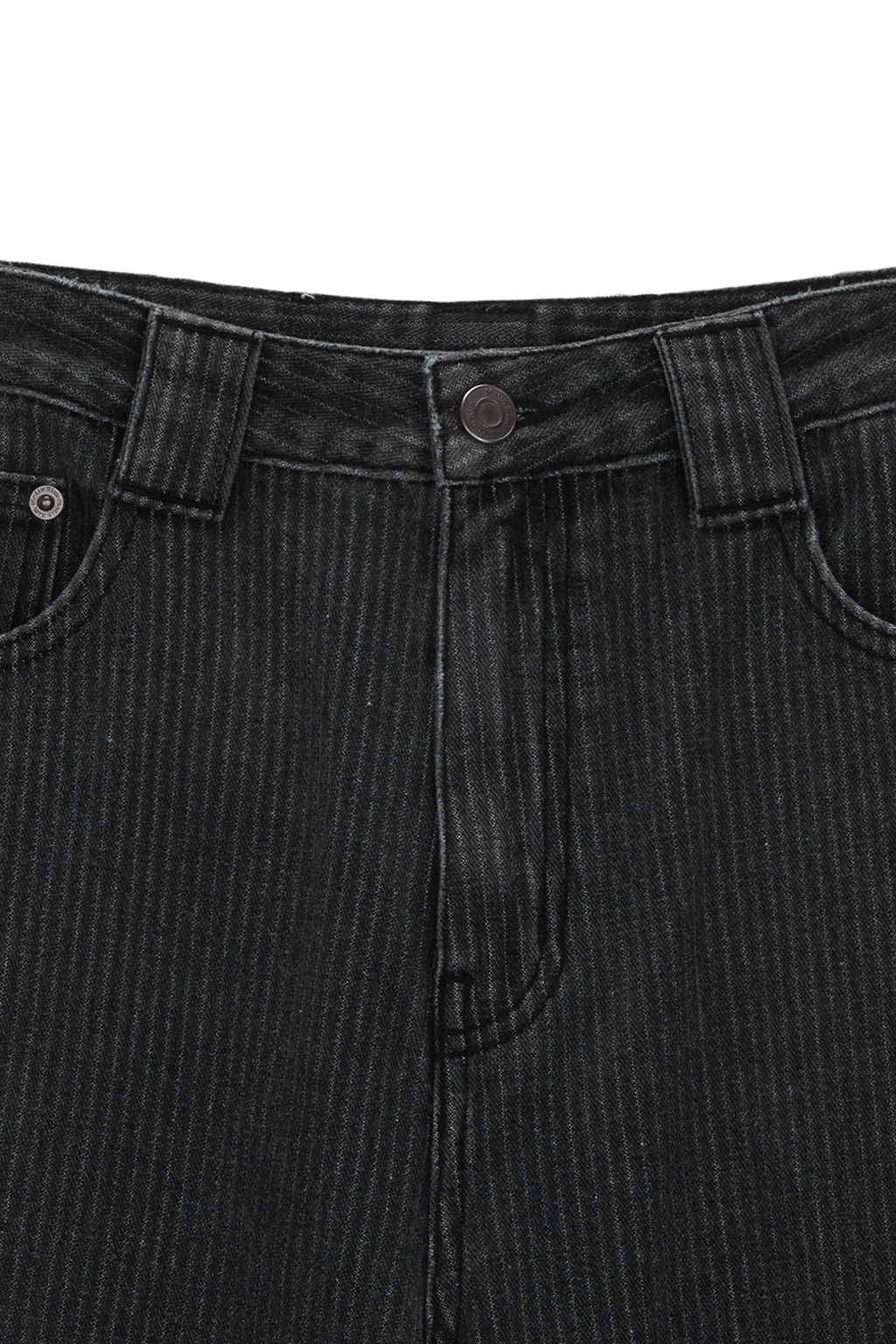 [matinkim] KNEE POINT STRIPE DENIM PANTS IN GREY