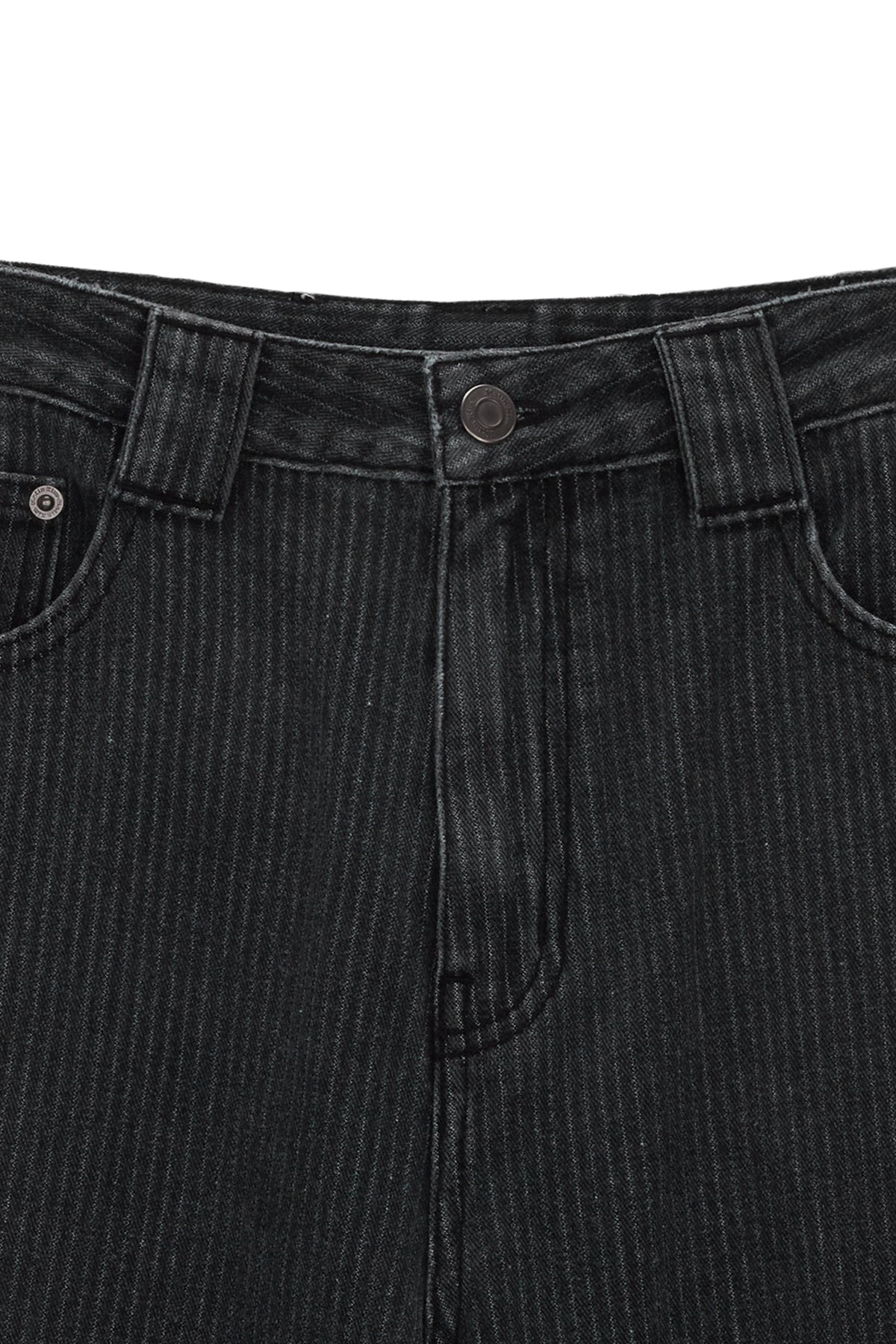 [matinkim] KNEE POINT STRIPE DENIM PANTS IN GREY