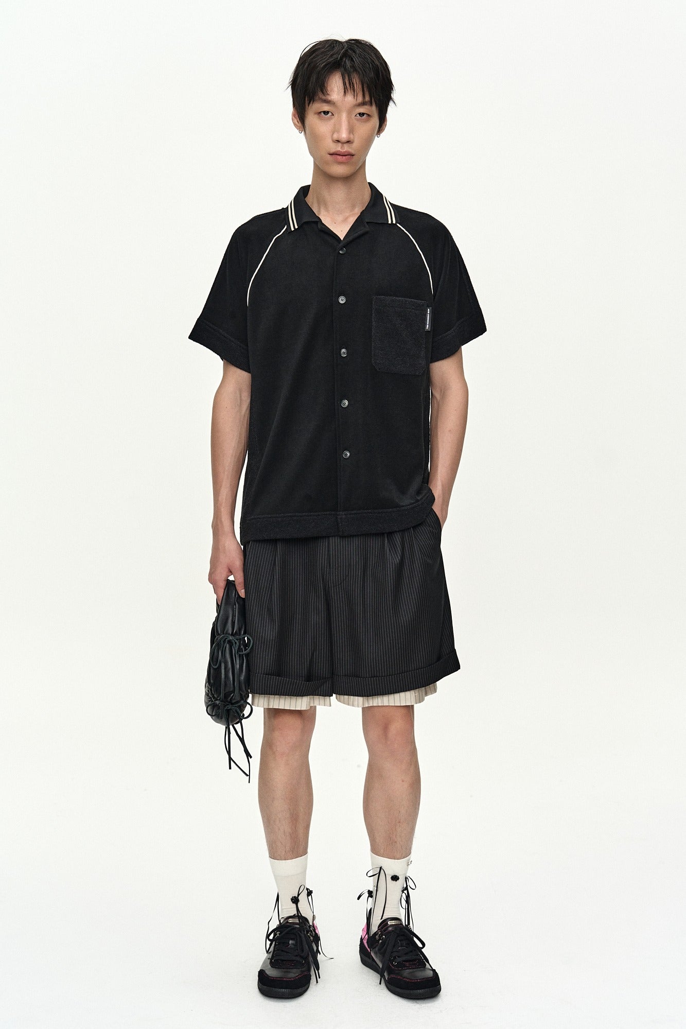 Andersson Bell Inside-Out Stripe Layered Shorts