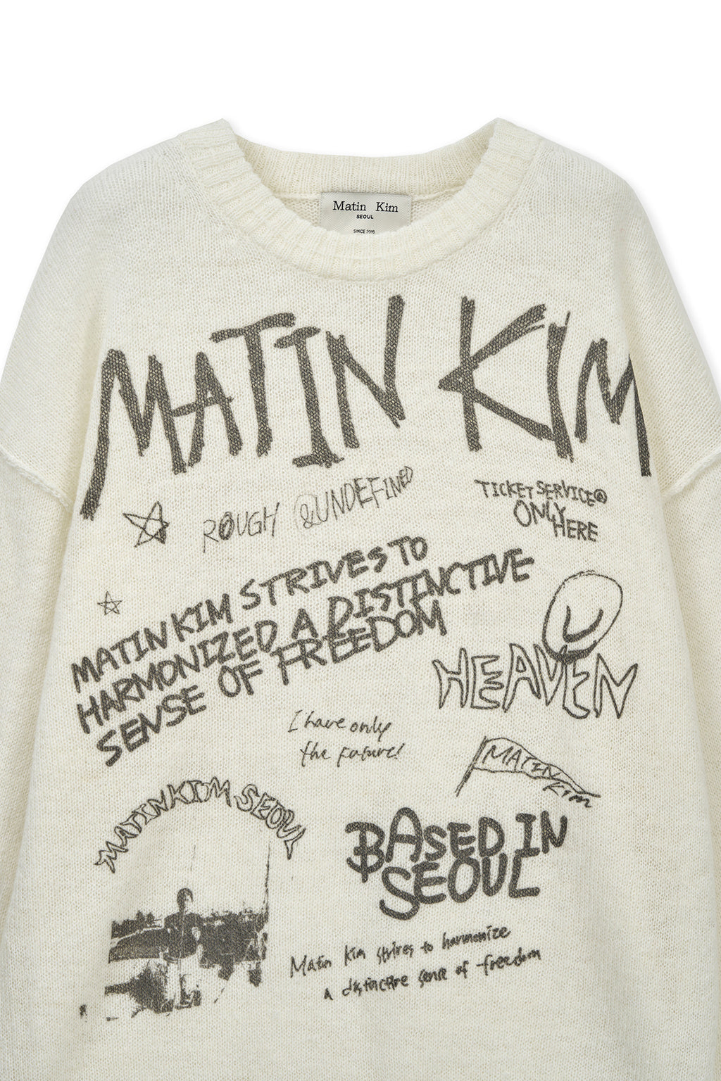 Matinkim Graffiti Artwork Knit Pullover IN Ivory