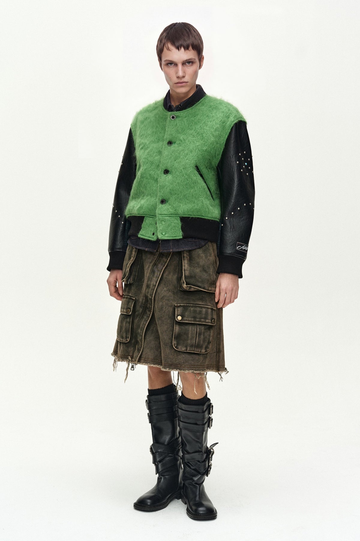 Andersson Bell Lawn Hairy Wool Varsity Jacket