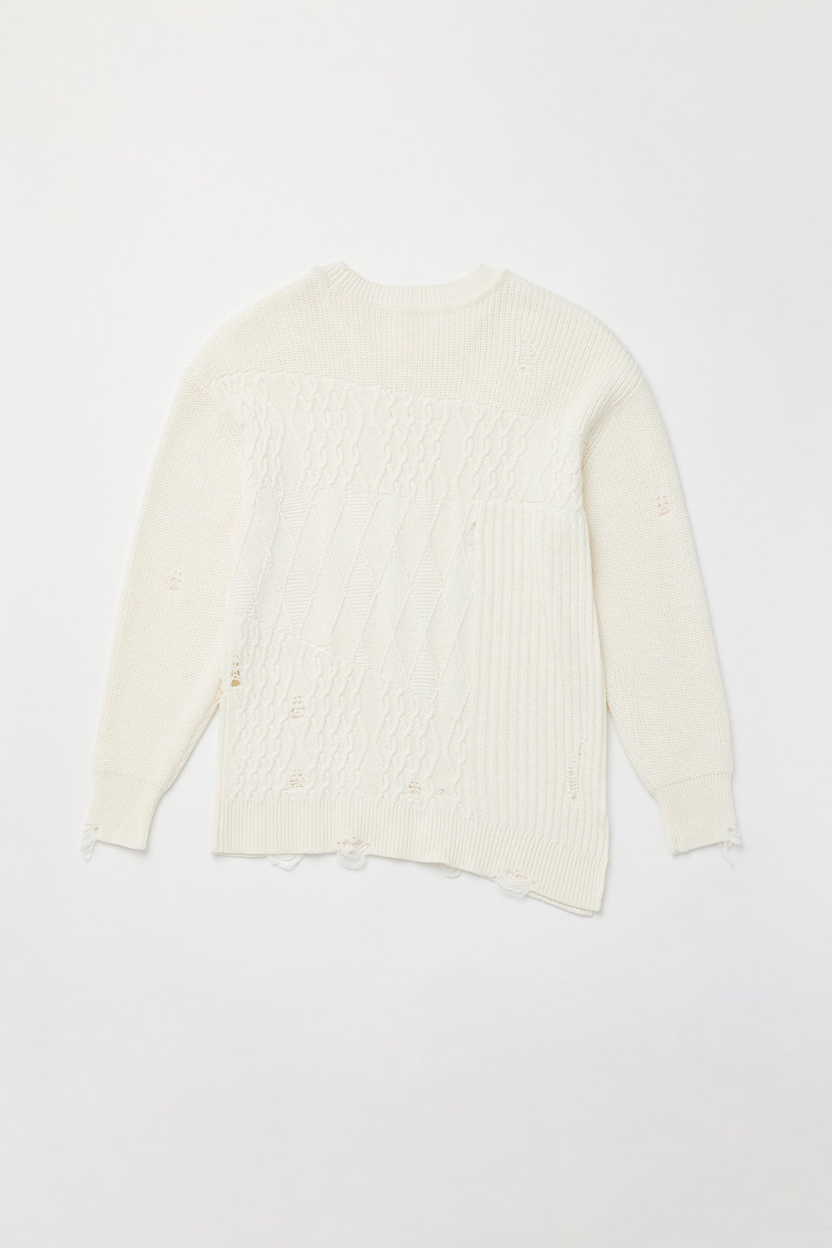 Matinkim Cable Mix Damage Knit Pullover IN Ivory
