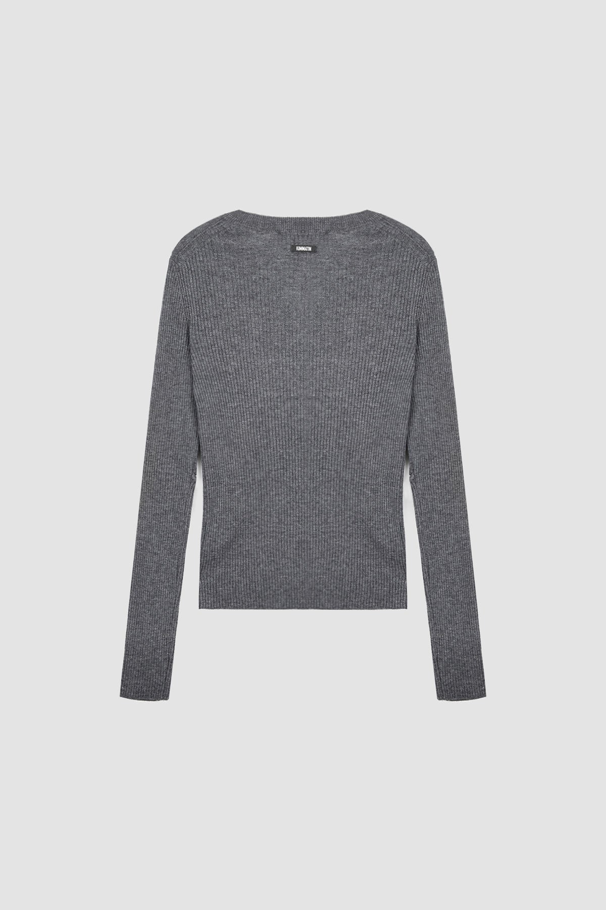 Matinkim Slit Point Slim Knit Top IN Grey