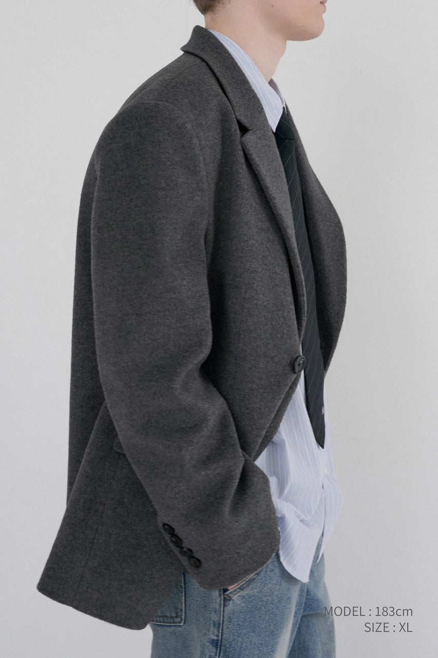 Dunst Unisex Layered Cashmere Blazer Charcoal Grey