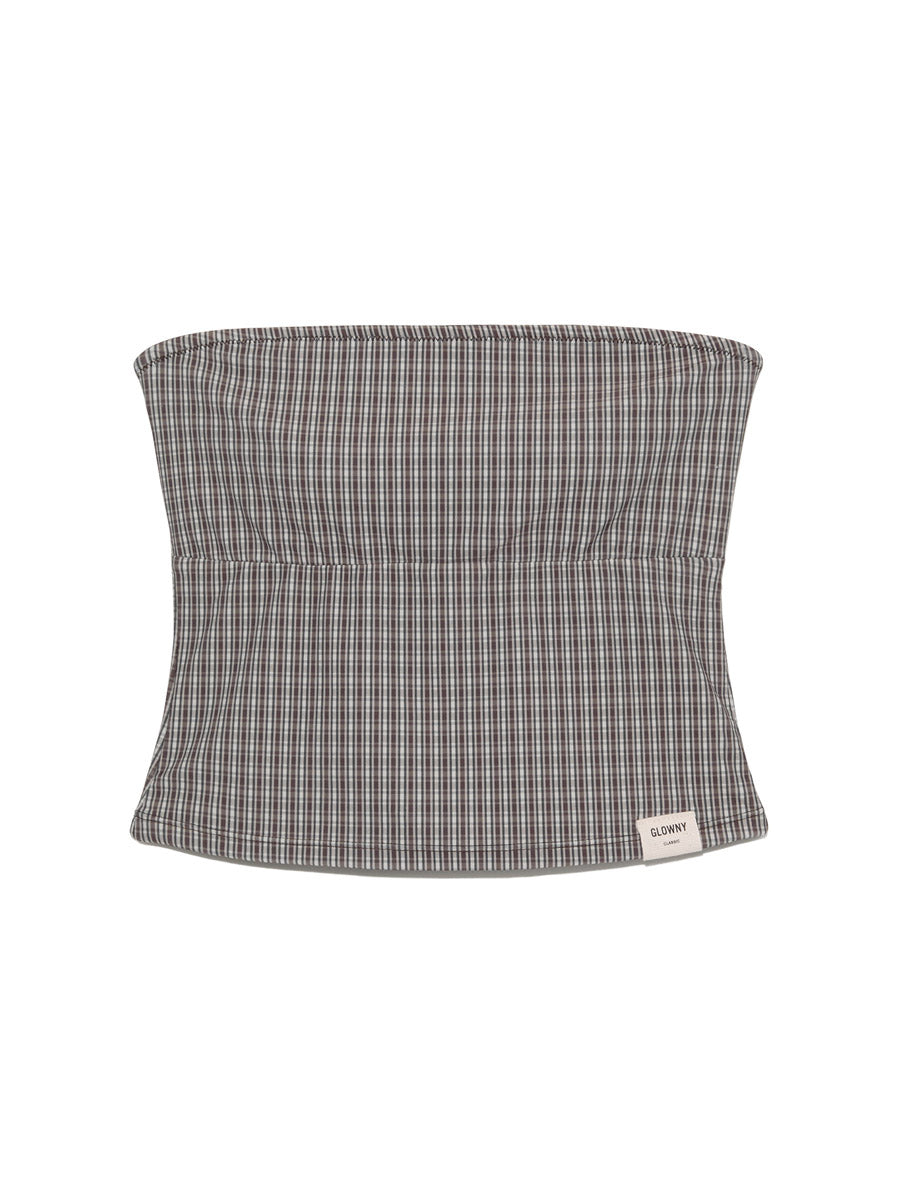 GLOWNY G Gingham Bandeau (Brown)