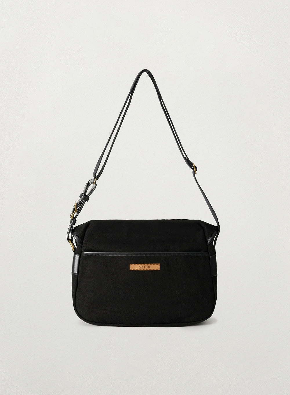 [satur] Classic Canvas Shoulder Bag - Black