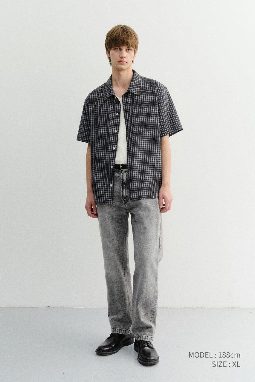 Dunst Unisex Checked Pajama Shirt Black Check