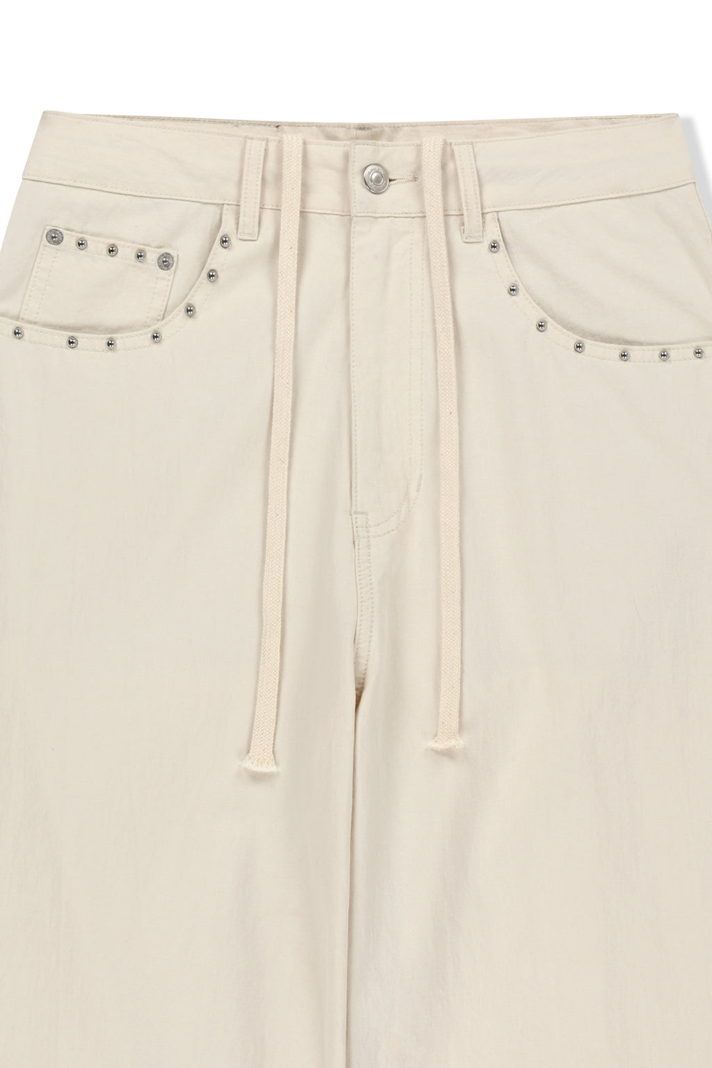 Matinkim Stud Point Color Denim Pants IN Cream