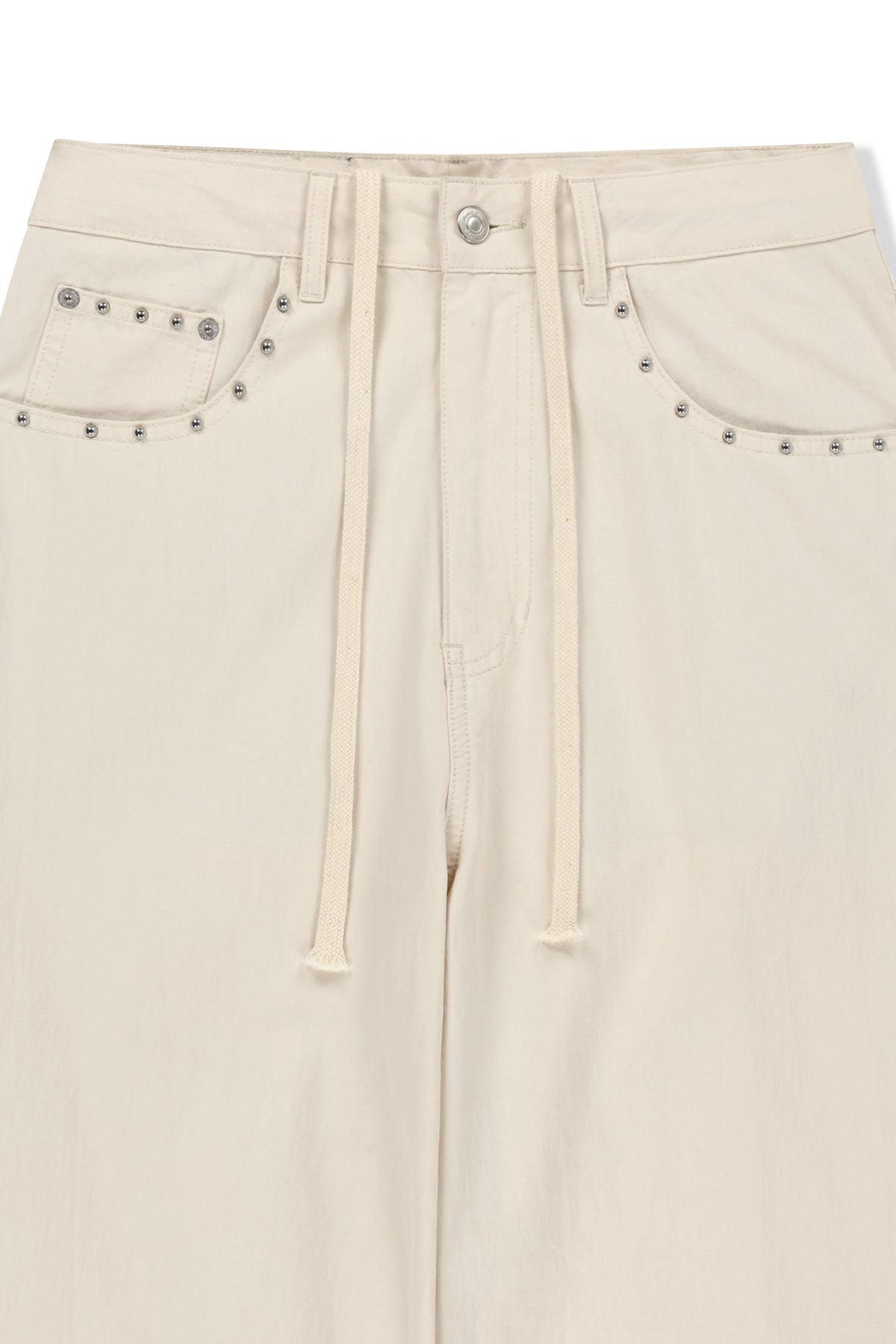 Matinkim Stud Point Color Denim Pants IN Cream