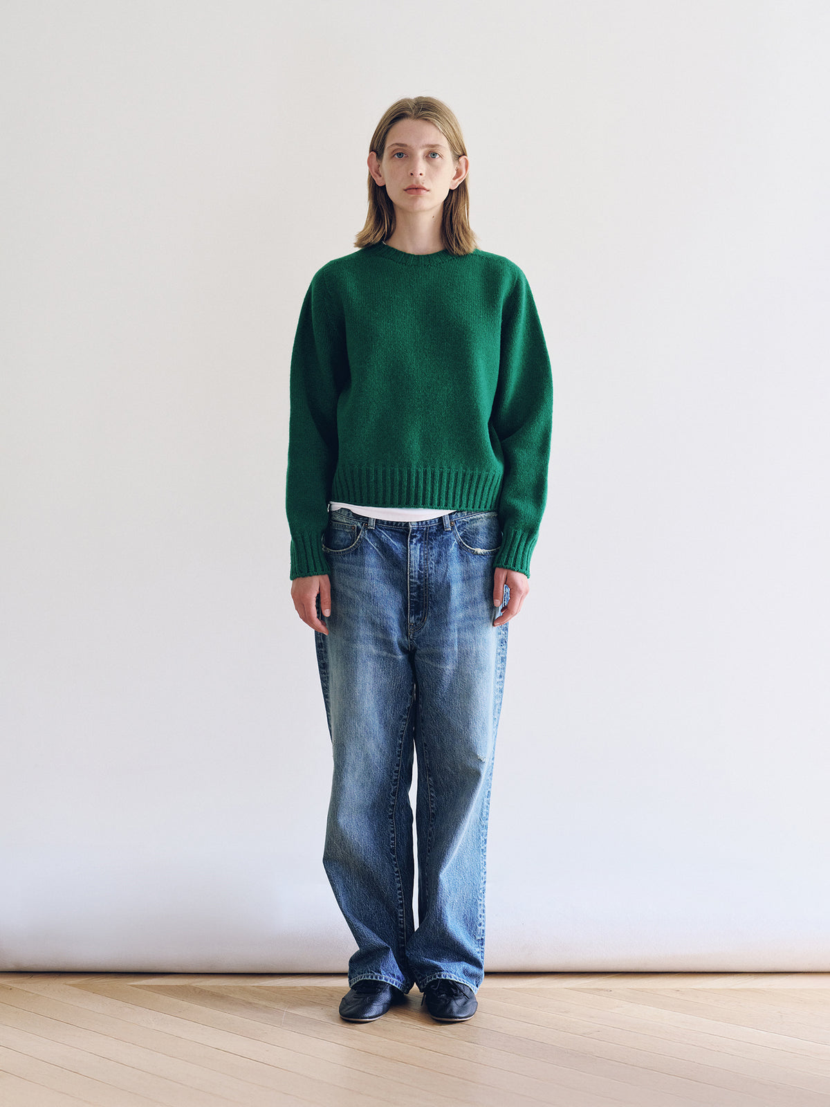 Nothing Written Bunny Wool Pullover Knit (Leafy Green)