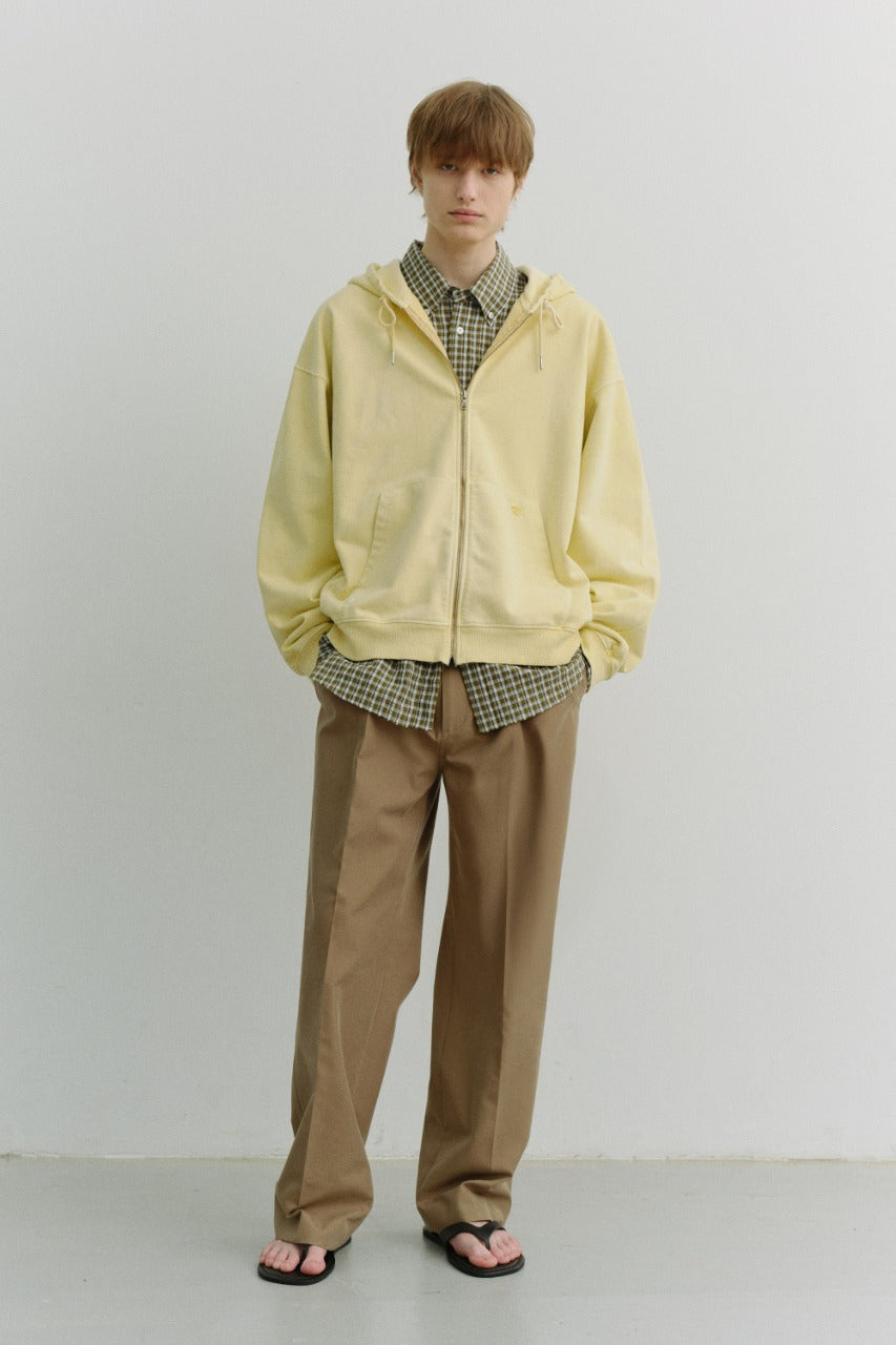 Dunst Unisex Garment Dyed Zip-Up Hoodie Vanilla Yellow