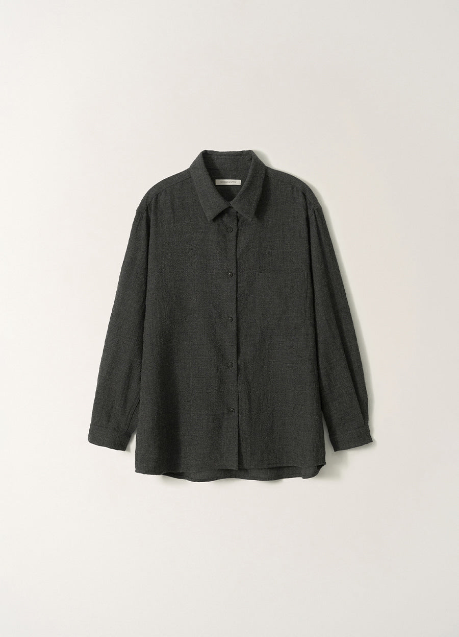 Nothing Written Pinué Wool Shirt (Charcoal)