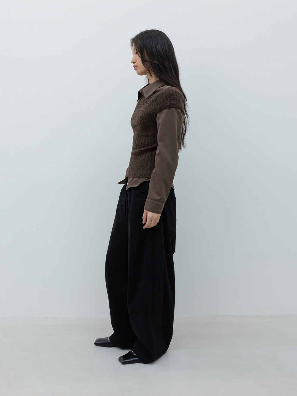 Low Classic Off-Shoulder Wool Knit Brown