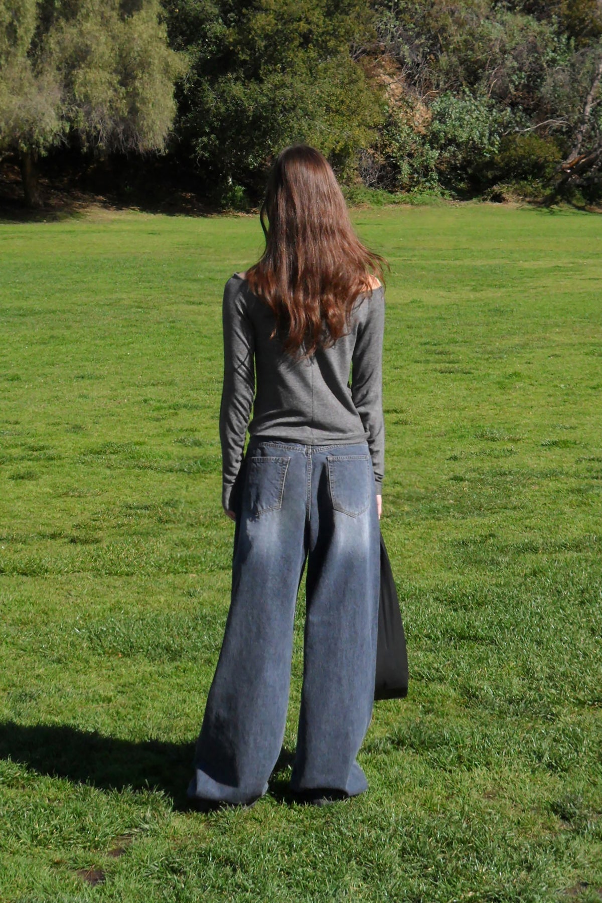 Low Classic Ruched Off-Shoulder T-Shirt Melange Grey