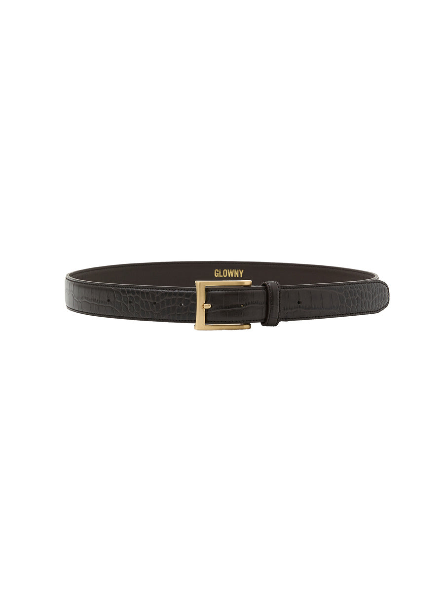 GLOWNY G Crack Leather Belt (Dark Brown)