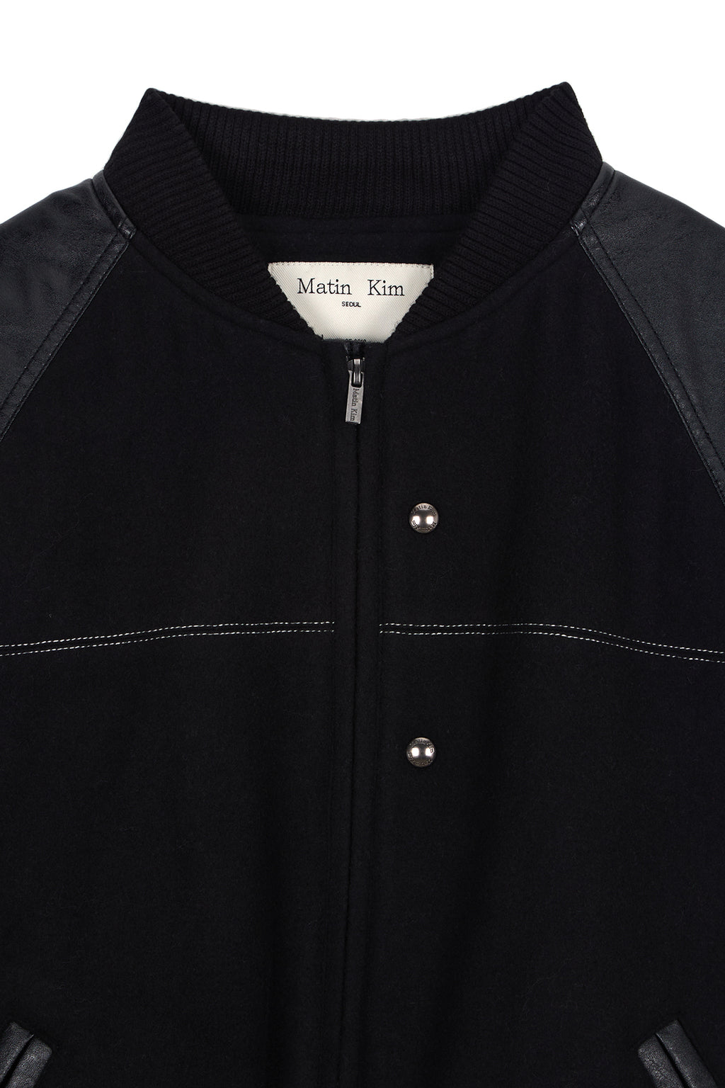 [matinkim] STUNNING POINT FAUX LEATHER JUMPER FOR WOMEN IN BLACK