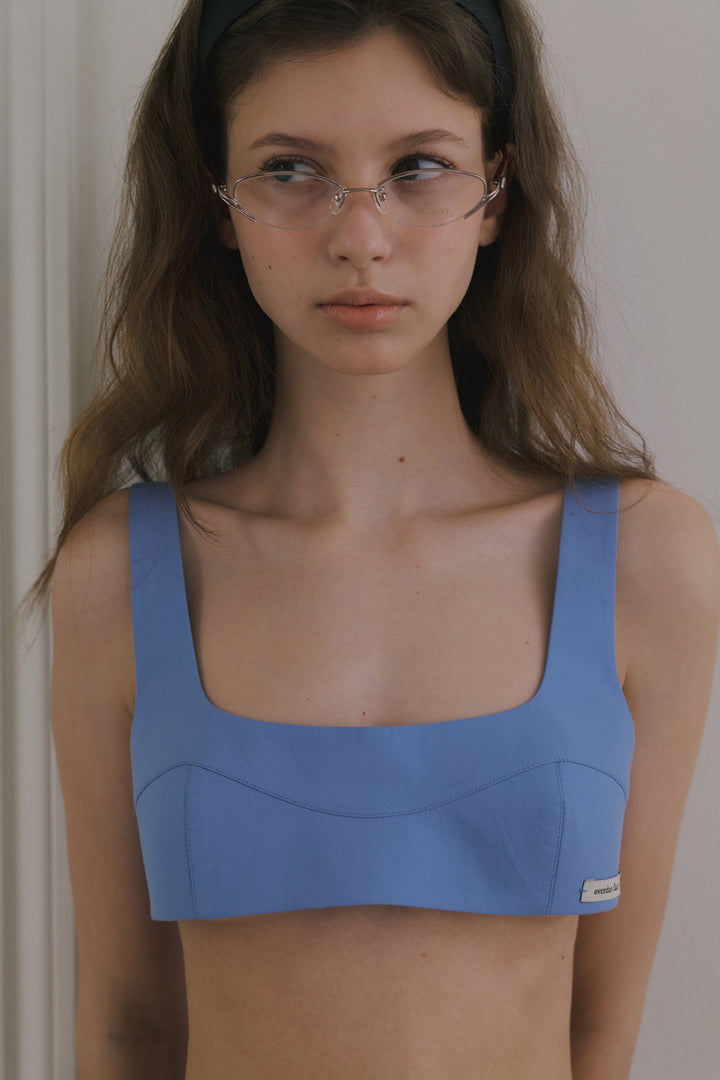 Overdueflair Cotton Curve Bustier Blue