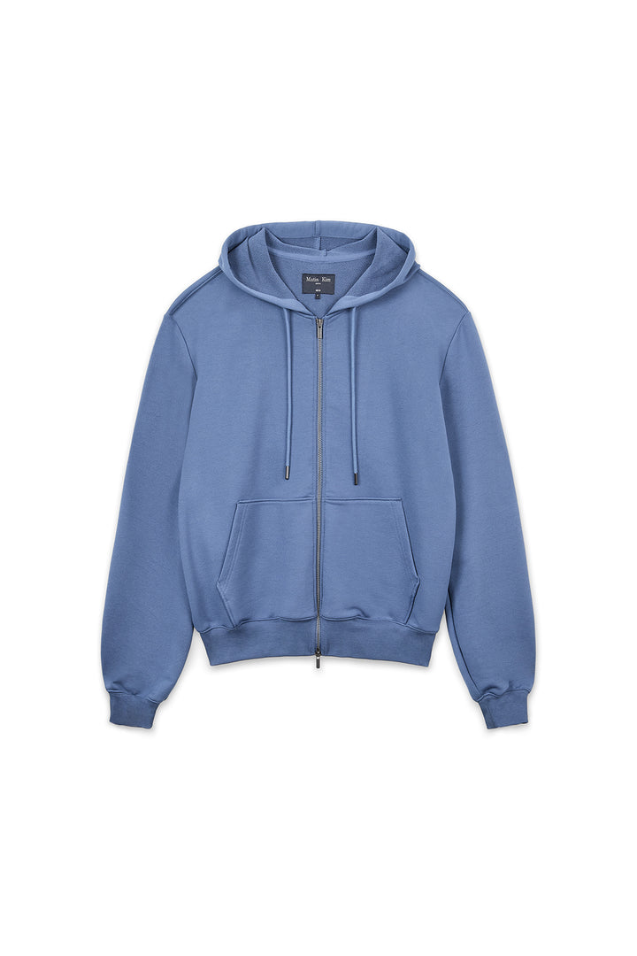 Matinkim Back Logo Glitter Hoody Zip UP For Men IN Blue