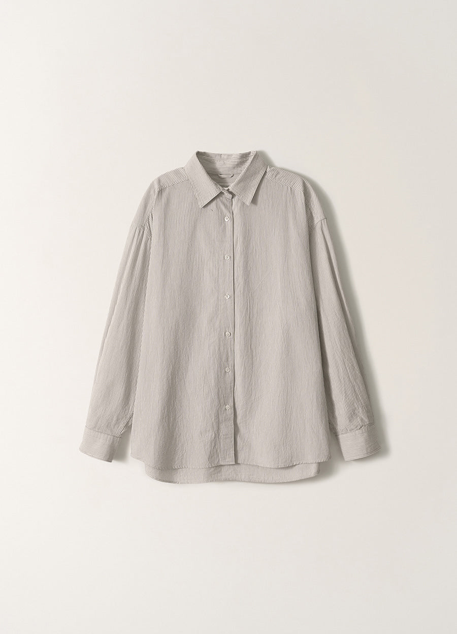 Nothing Written Metis Cotton Shirt (Ivory Stripe)