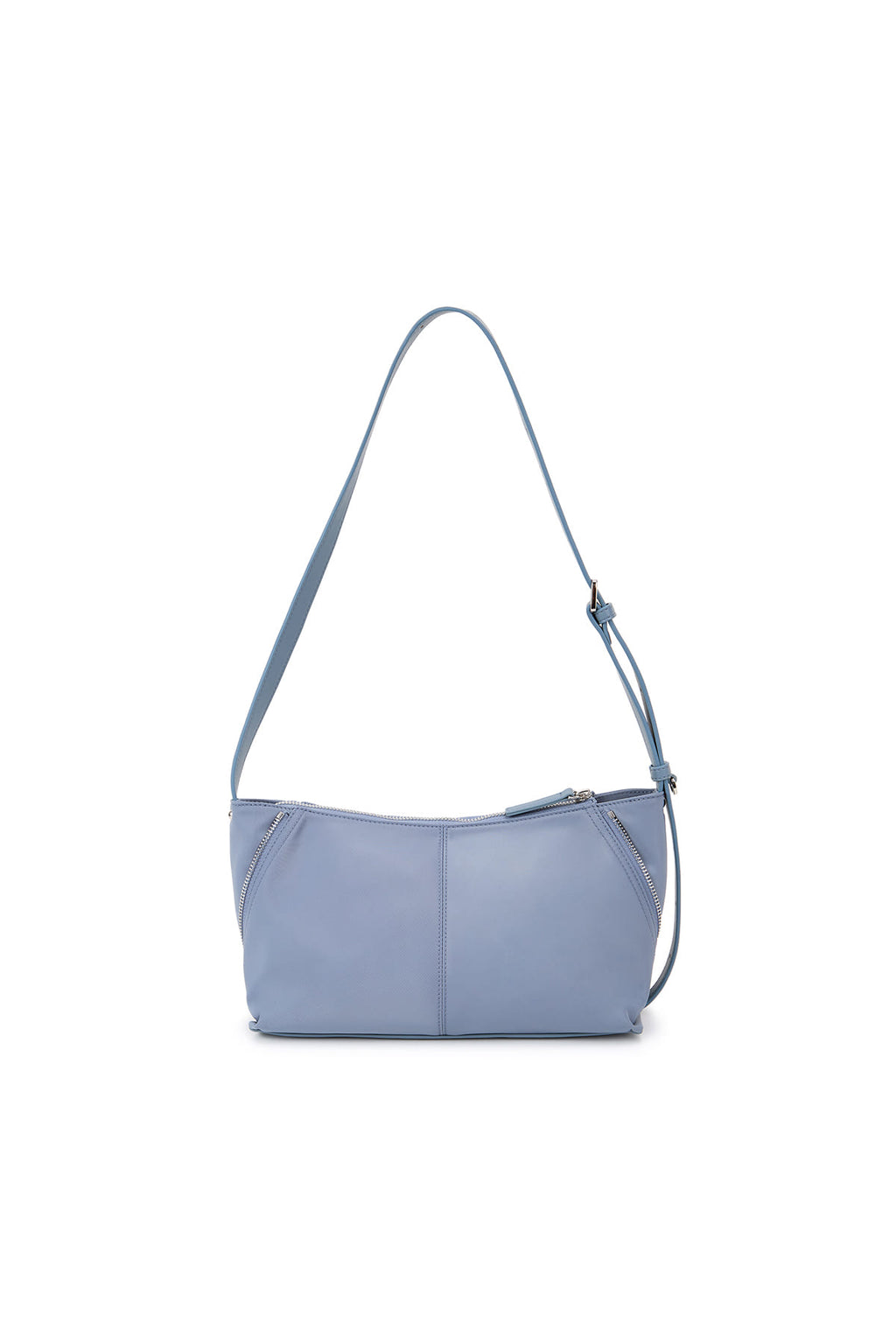 [matinkim] SIDE ZIPPER FABRIC TWO WAY BAG IN BLUE