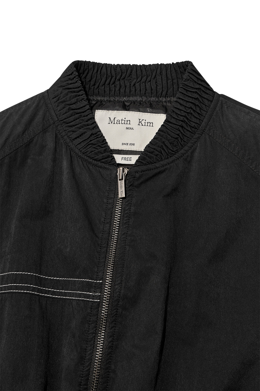 [matinkim] WASHED VOLUME BOMBER JUMPER IN BLACK