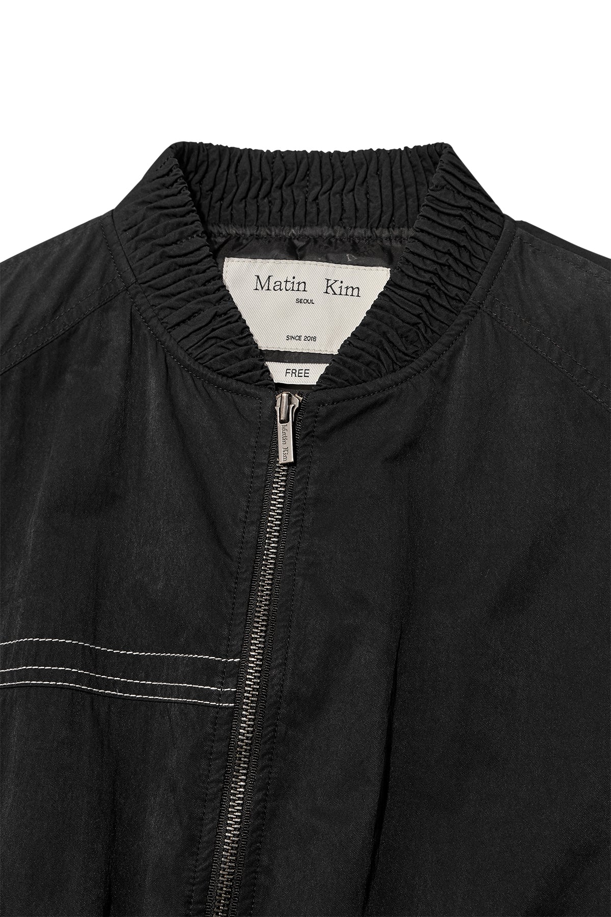 [matinkim] WASHED VOLUME BOMBER JUMPER IN BLACK