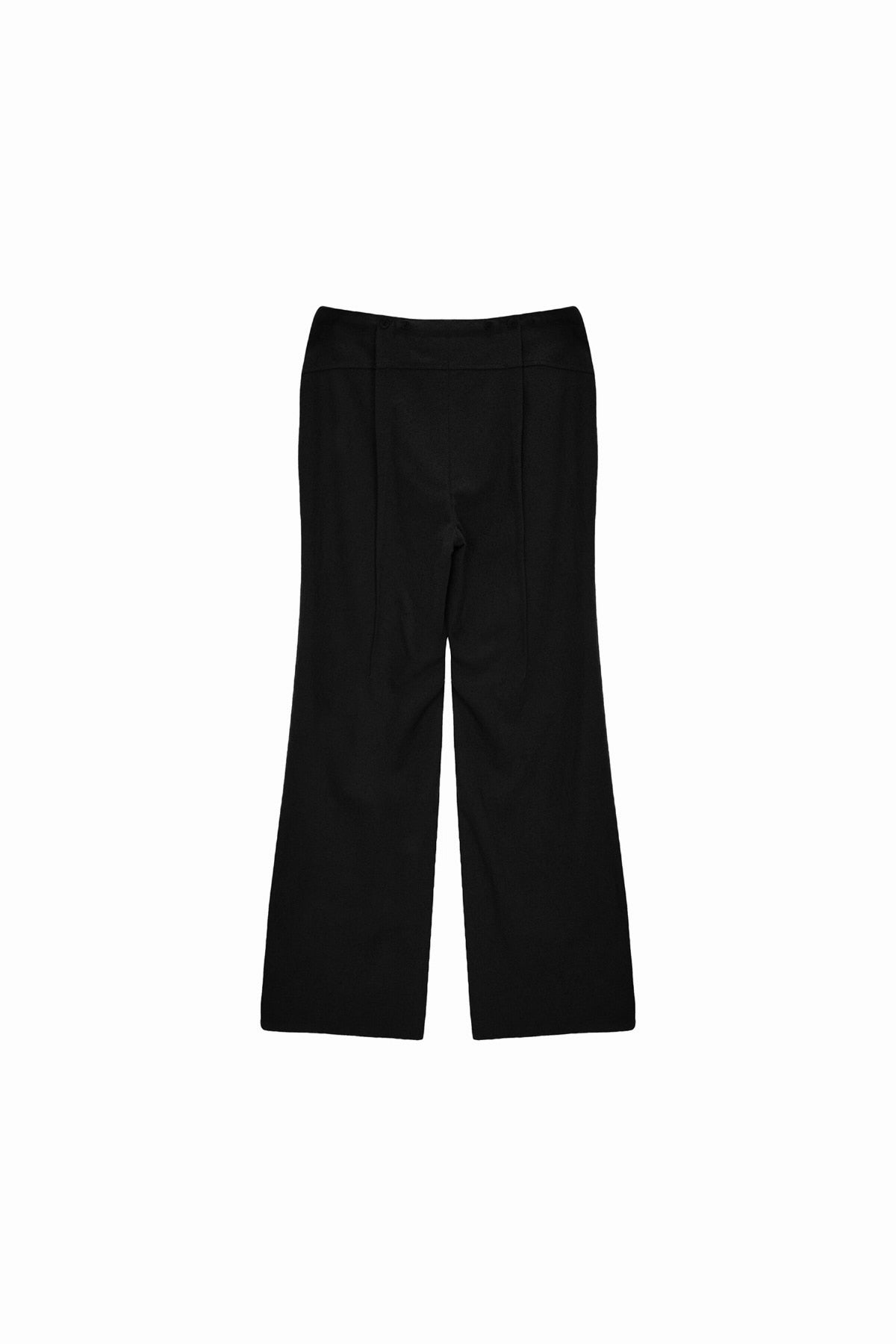[matinkim] WAIST BUTTON POINT STRING SLIM PANTS IN BLACK