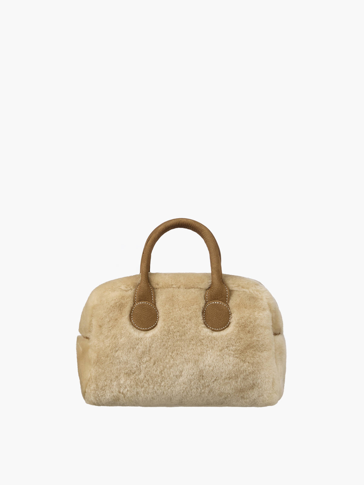Margesherwood Soft Bowling beige shearling+chestnut nubuck