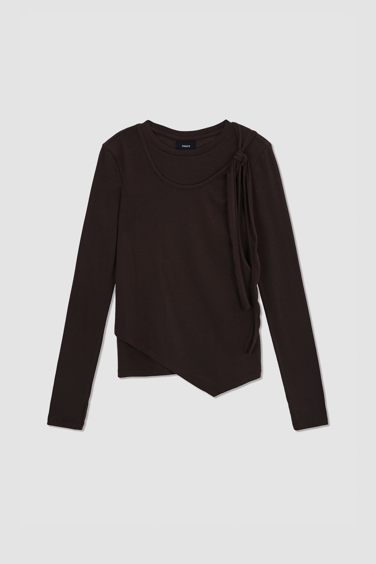 Matinkim Twist Strap Long Sleeve Top IN Brown