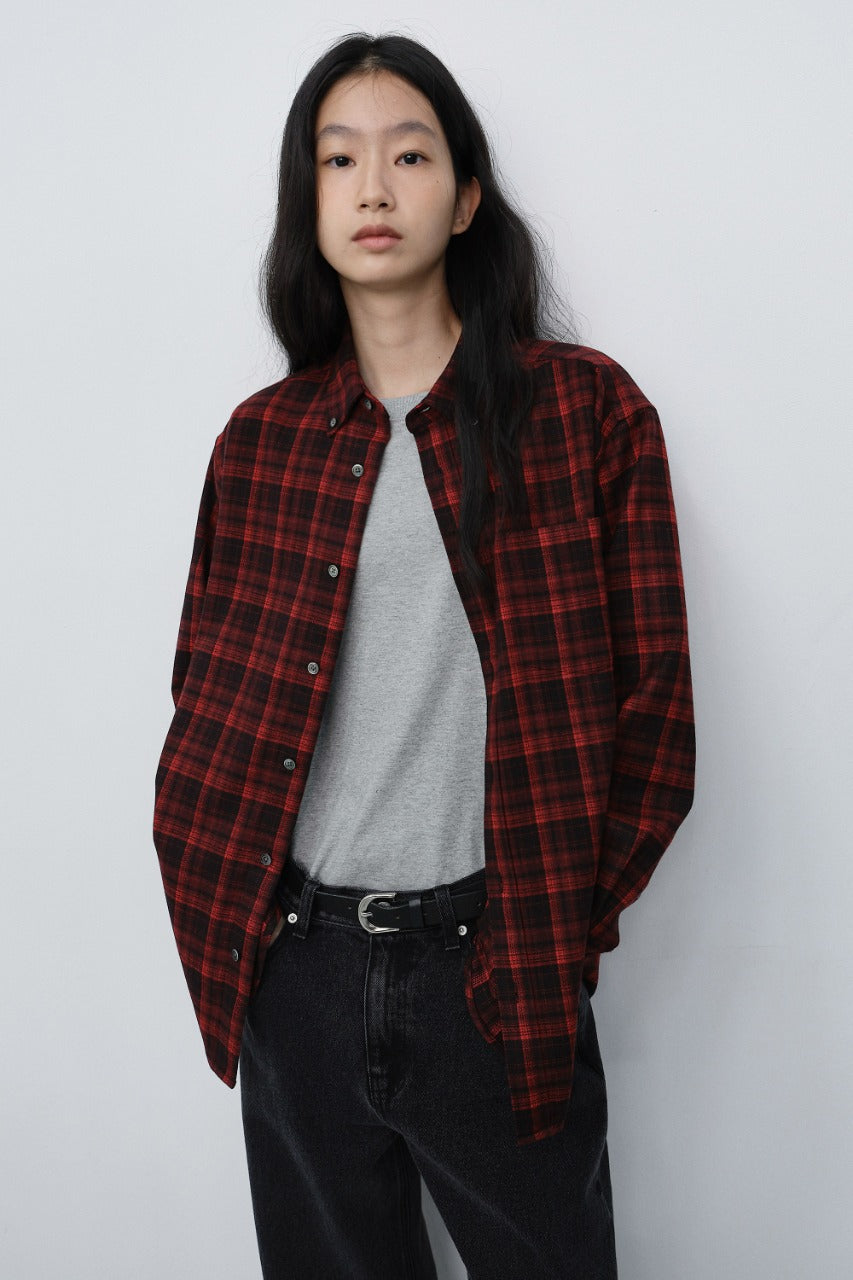 Dunst Unisex Checked Flannel BD Shirt Red