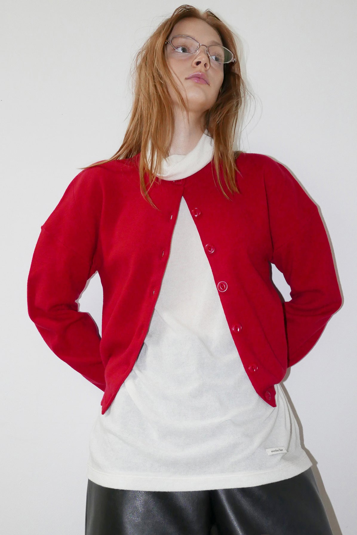 Overdueflair Overdue Curved Cardigan Red