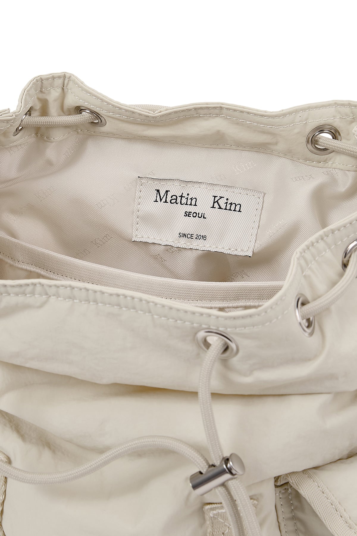 [matinkim] POCKET UTILITY SMALL BACK PACK IN LIGHT BEIGE