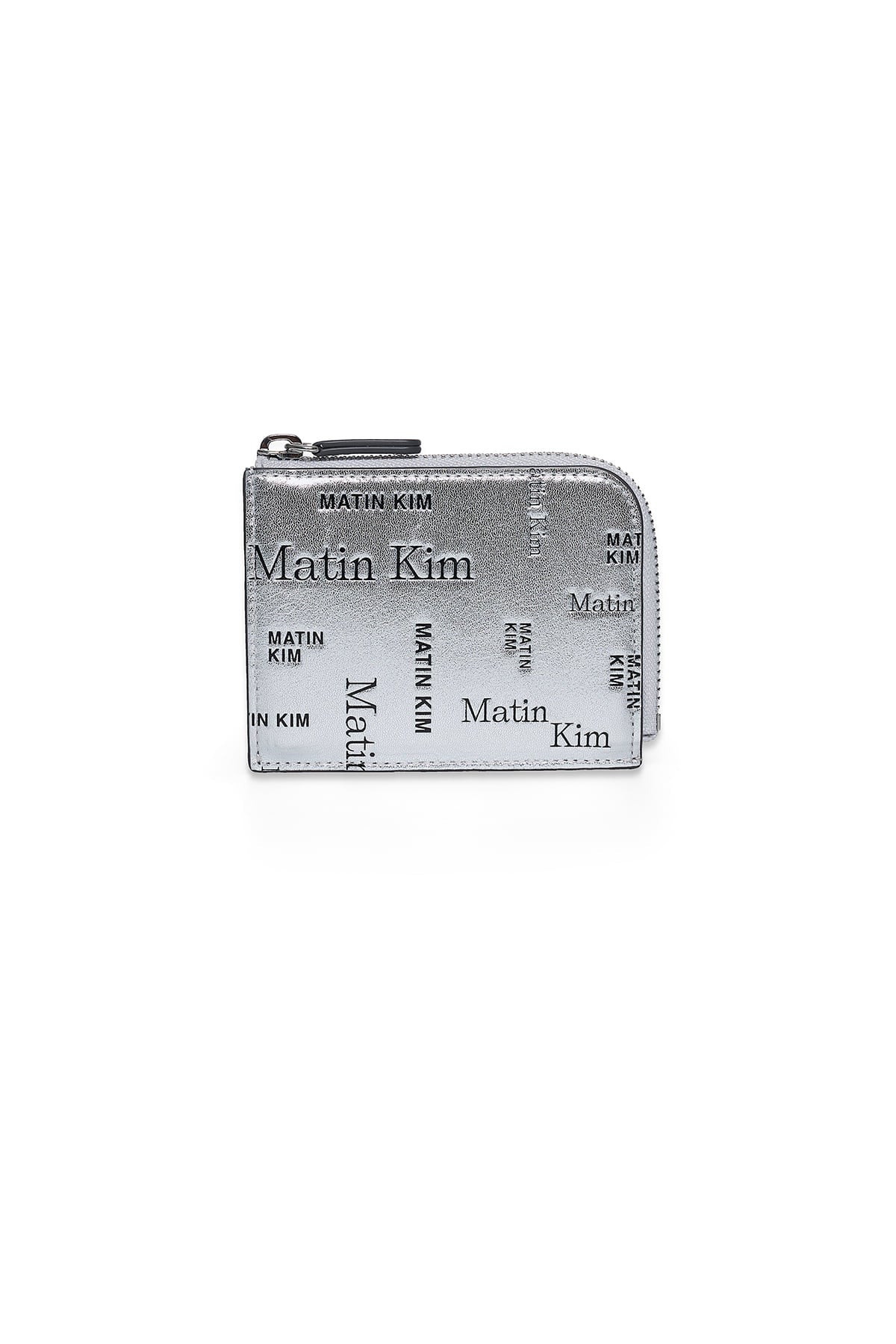 Matinkim Matin All-Over Logo Half Round Zip Wallet IN Silver