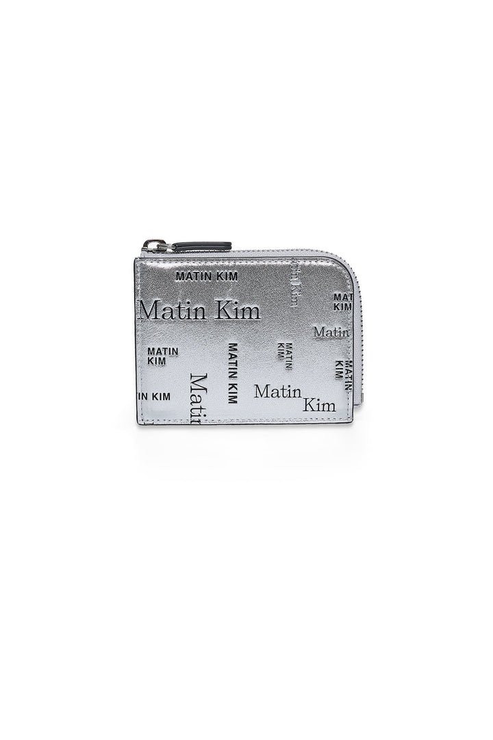 Matinkim Matin All-Over Logo Half Round Zip Wallet IN Silver