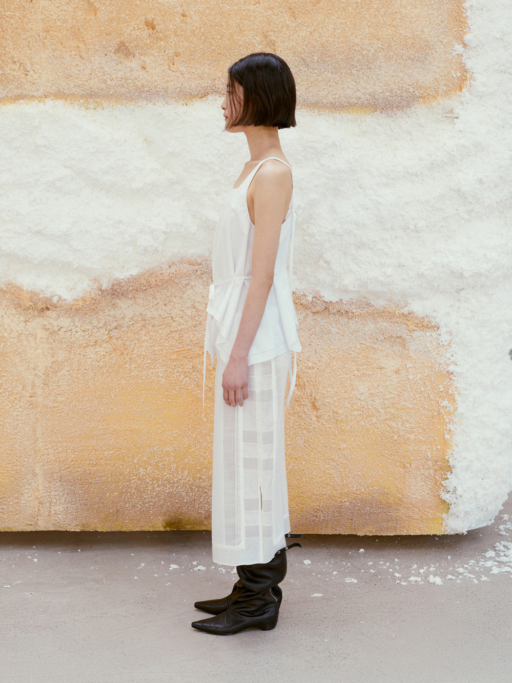 Low Classic See-Through Layered Skirt White