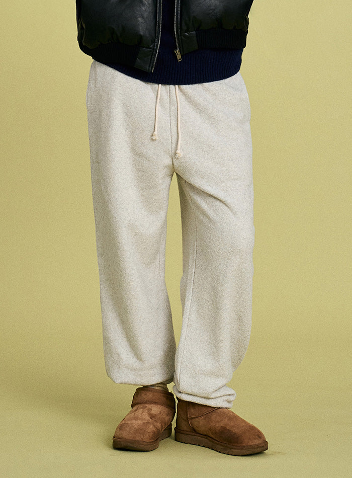 Mango Maniplease Popory Jogger Pants Oat Grey