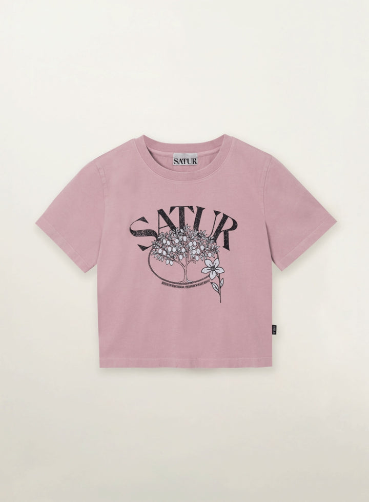 Satur (W) Citron Tree Washed T-shirt - Pink